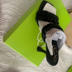 Delman Black Braided Heels